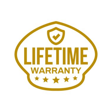 Ömür boyu garanti etiketi. garanti işareti ve sembol.