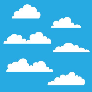 Bulut vektör çizimi seti. beyaz bulut koleksiyonu.