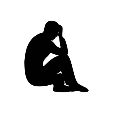 Adam hayal kırıklığına uğramış bir siluet tasarımı..