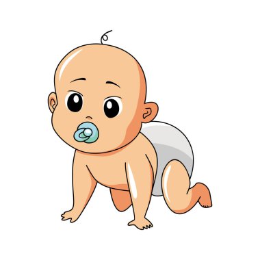 Şirin bebek sürünen çizgi film tasarımı.