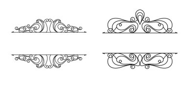 Klasik çerçeve çiçek deseni seti