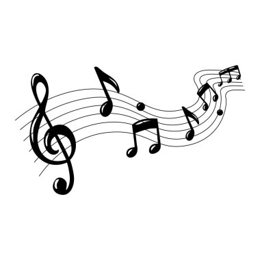 Modern müzik notası siluet tasarımı. 