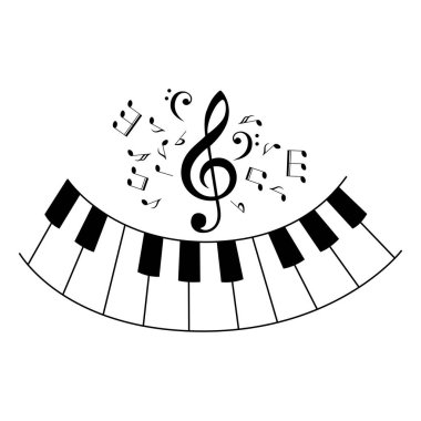 Modern müzik notası siluet tasarımı. 