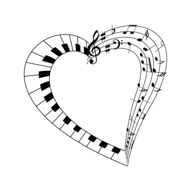 Modern müzik notası siluet tasarımı. 