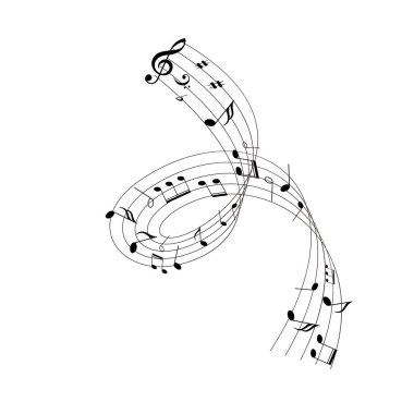 Modern müzik notası siluet tasarımı. 