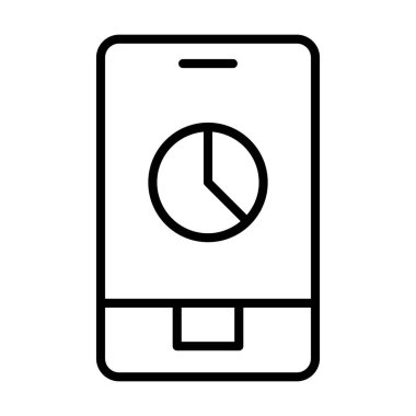 mobile investment line icon vector illustration graphic design