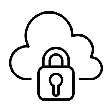 Cloud security line icon illustration graphic design