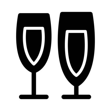 Şampanya ikonu vektör illüstrasyon grafik tasarımı