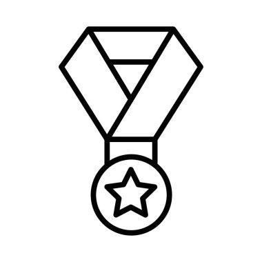 Madalya çizgisi simgesi vektör illüstrasyon grafik tasarımı