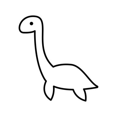 Dinozor çizgisi simgesi vektör çizimi grafik tasarımı