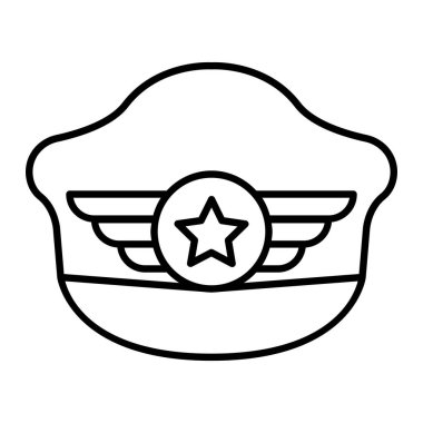 Kaptan hat simgesi vektör çizimi grafik tasarımı