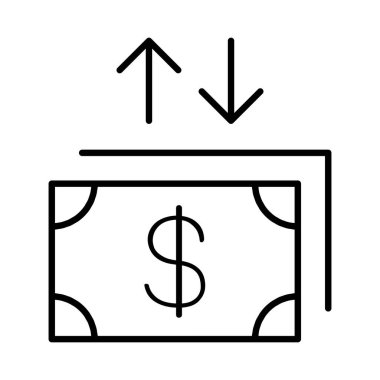 Para birimi döviz hattı simgesi vektör illüstrasyon grafik tasarımı