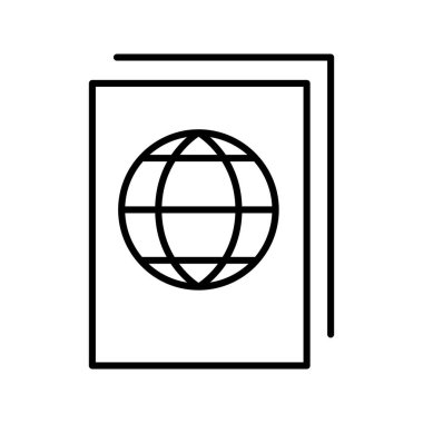 Pasaport satırı simgesi vektör illüstrasyon grafik tasarımı
