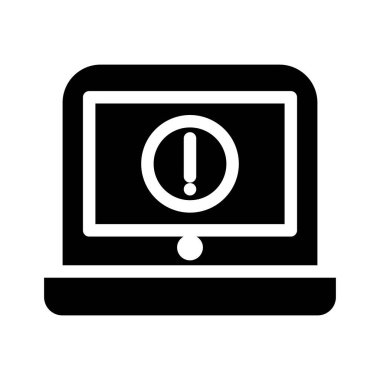 Dizüstü bilgisayar uyarı simgesi vektör illüstrasyon grafik tasarımı