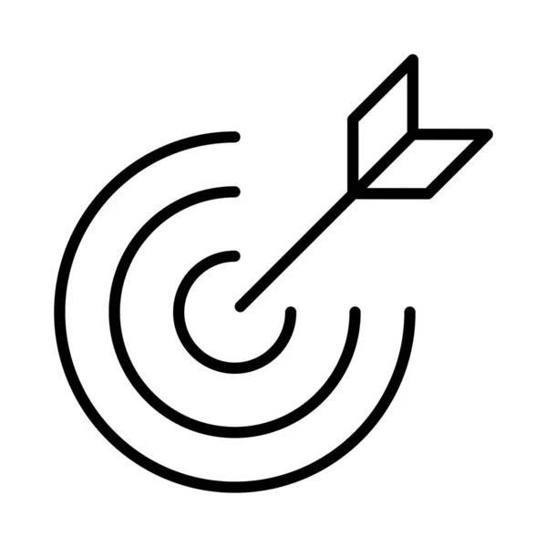 Objetivo Línea Icono Vector Ilustración Diseño Gráfico — Vector de stock