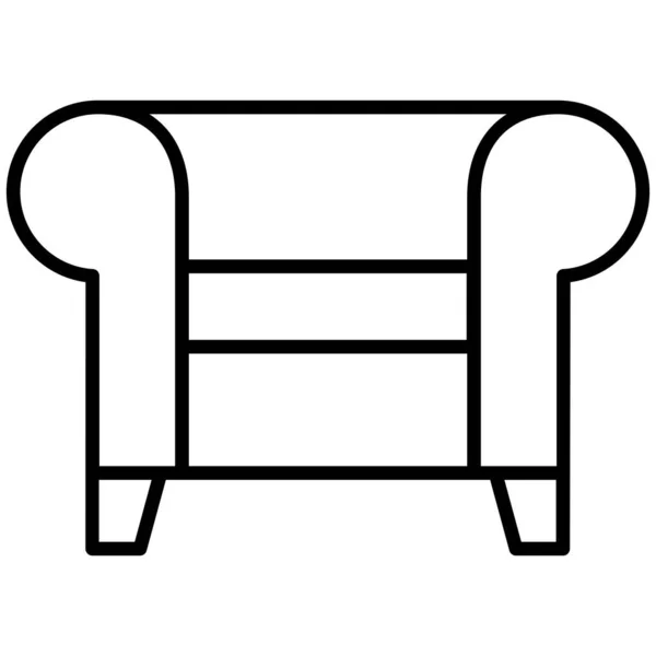 Cadeira Linha Ícone Vetor Ilustração Gráfico Design — Vetor de Stock