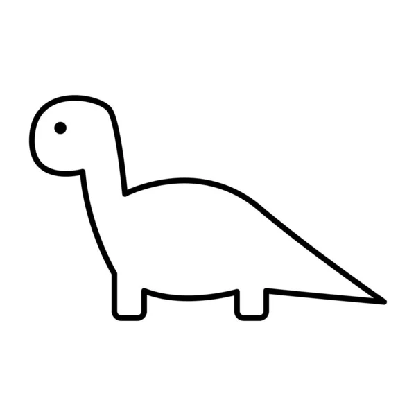 ブラチオサウルスラインアイコンベクトルイラストグラフィックデザイン — ストックベクタ