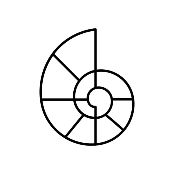 Nautilus Línea Icono Vector Ilustración Diseño Gráfico — Vector de stock
