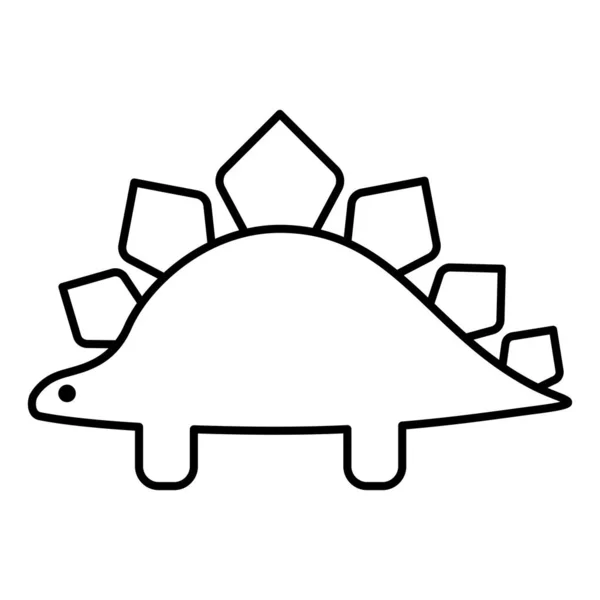 Stegosaurus Linha Ícone Vetor Ilustração Design Gráfico — Vetor de Stock