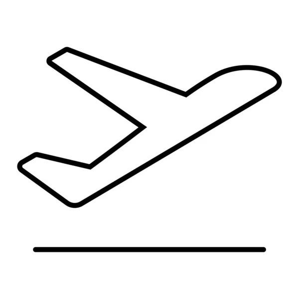 Avión Despegue Línea Icono Vector Ilustración Diseño Gráfico — Archivo Imágenes Vectoriales