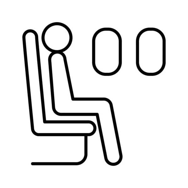 Пасажир Борту Лінії Піктограми Векторні Ілюстрації Графічний Дизайн — стоковий вектор