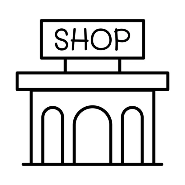 Loja Linha Ícone Vetor Ilustração Gráfico Design —  Vetores de Stock