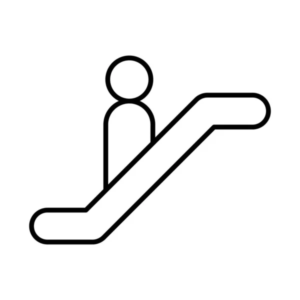 Illustration Vectorielle Icône Ligne Escalator Design Graphique — Image vectorielle