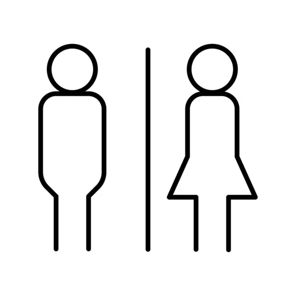 Toaleta Linia Ikona Wektor Ilustracja Projekt Graficzny — Wektor stockowy