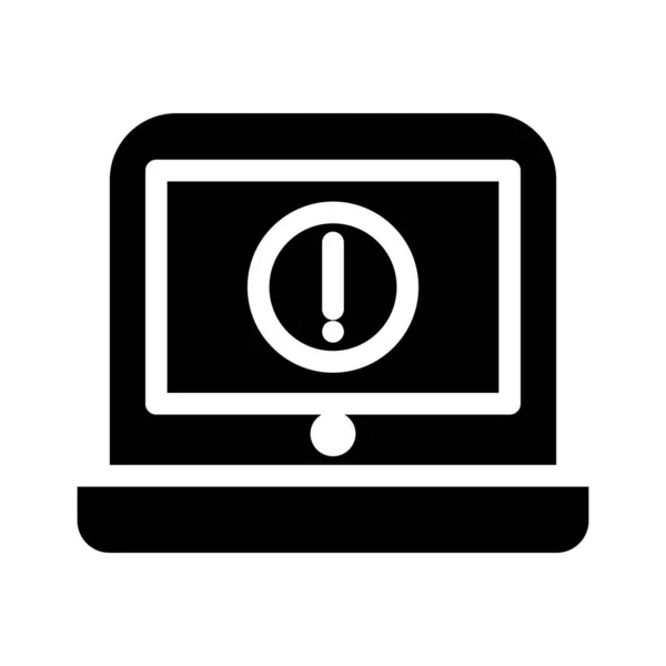 ノートパソコンの警告アイコンベクトルイラストグラフィックデザイン — ストックベクタ