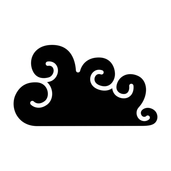 Curve Cloud Pictogram Vector Illustratie Grafisch Ontwerp — Stockvector