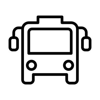 İnce çizgi stye otobüs simgesi