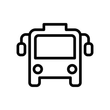 Okul servisi simgesi ince çizgi stye