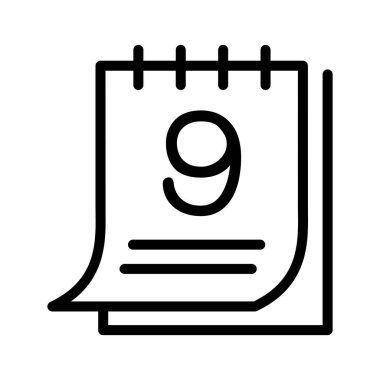 İnce çizgi stye takvim simgesi