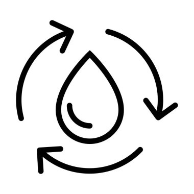 Su simgesini ince çizgi stye ile geri dönüştür