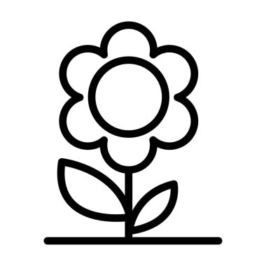 İnce çizgi stye çiçek simgesi