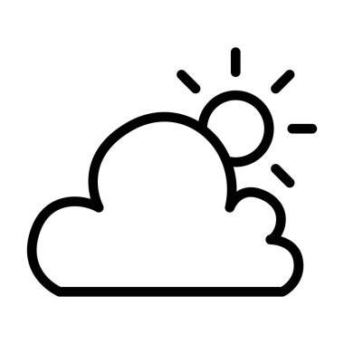 İnce çizgi stye içinde bulutlu simge