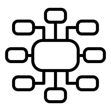 İnce çizgi stye ile zihin haritası simgesi