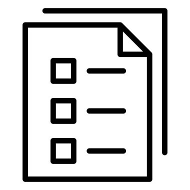 İnce çizgi stye ile kontrol listesi simgesi