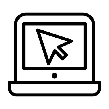 İnce satırda dizüstü bilgisayar simgesi