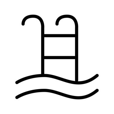 İnce çizgi stye içinde yüzme havuzu simgesi