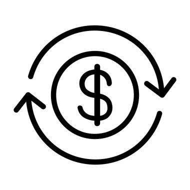 İnce çizgi stye döviz simgesi