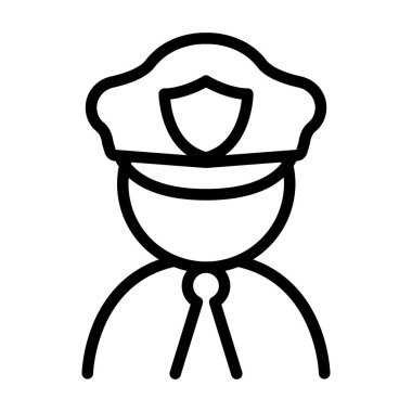 Güvenlik görevlisi simgesi ince çizgi stye