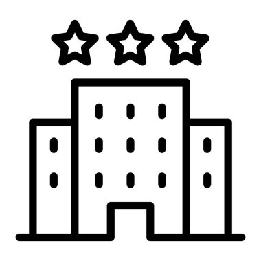 İnce çizgili otel simgesi