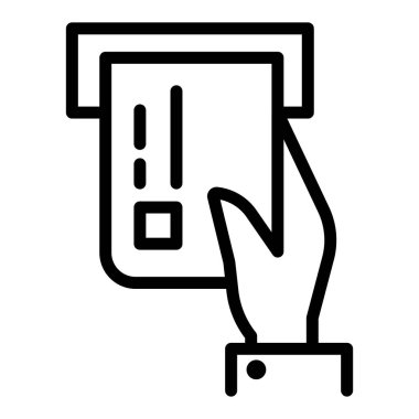 İnce çizgi stye ATM kart simgesi