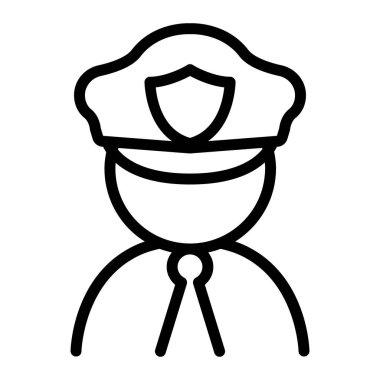 İnce çizgi üzerindeki polis simgesi