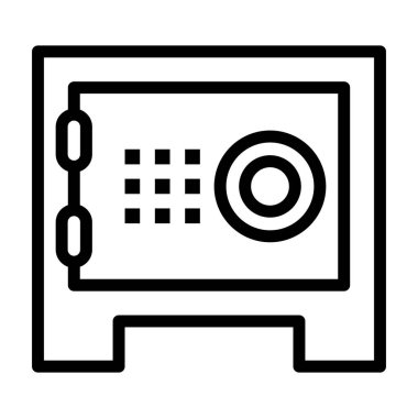 Güvenli kutu simgesi ince çizgi stye