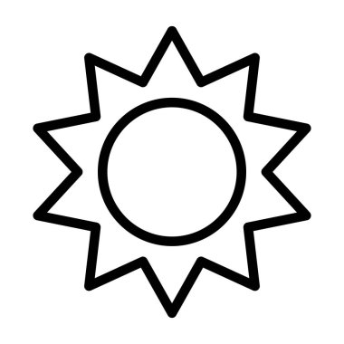 İnce çizgi stye güneş ışığı simgesi