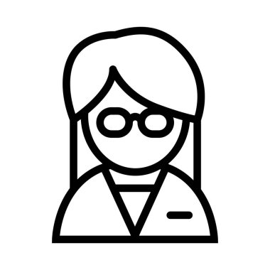 İnce çizgi üzerindeki bilim adamı simgesi