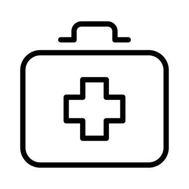 İnce çizgi stye ilk yardım çantası simgesi