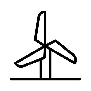 İnce çizgi stye rüzgar türbini simgesi